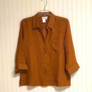 Coldwater Creek 3/4 Sleeve Crinkle Top